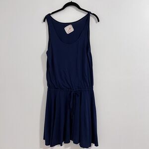 Daftbird Navy Blue Elastic Waist Tank Dress Size S Fit and Flare Casual Summer